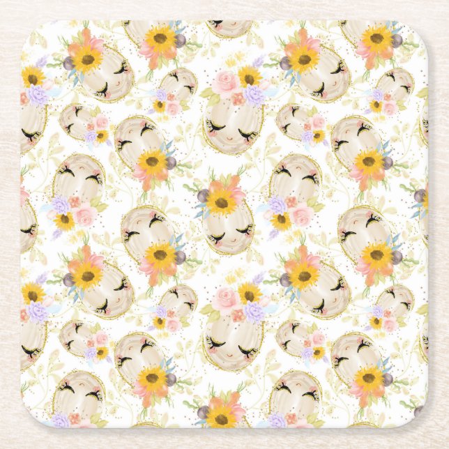 Easter Basket Stuffers Square Paper Coaster (Front)