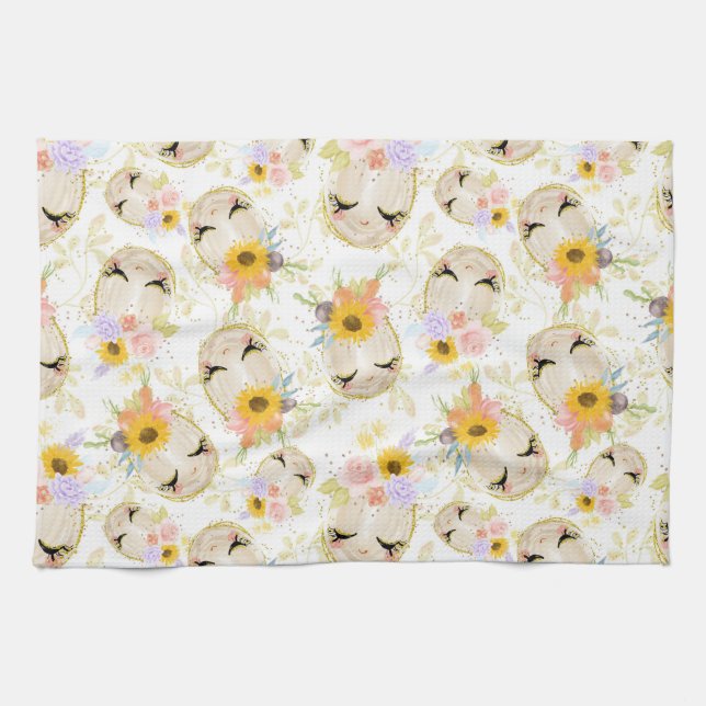 Easter Basket Stuffers Tea Towel (Horizontal)