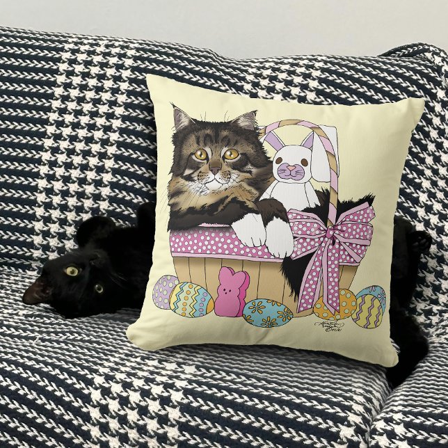 Easter Basket Tabby Kitten Cushion (Creator Uploaded)