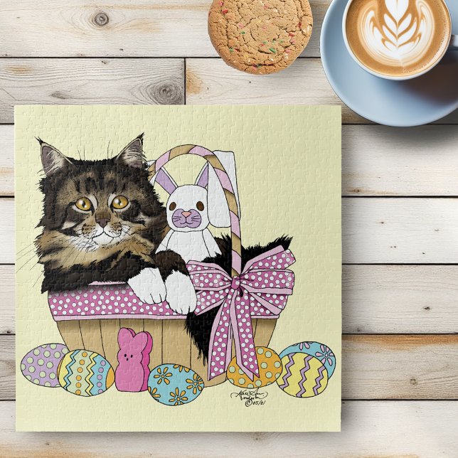 Easter Basket Tabby Kitten Jigsaw Puzzle (Creator Uploaded)