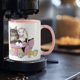 Easter Basket Tabby Kitten Mug
