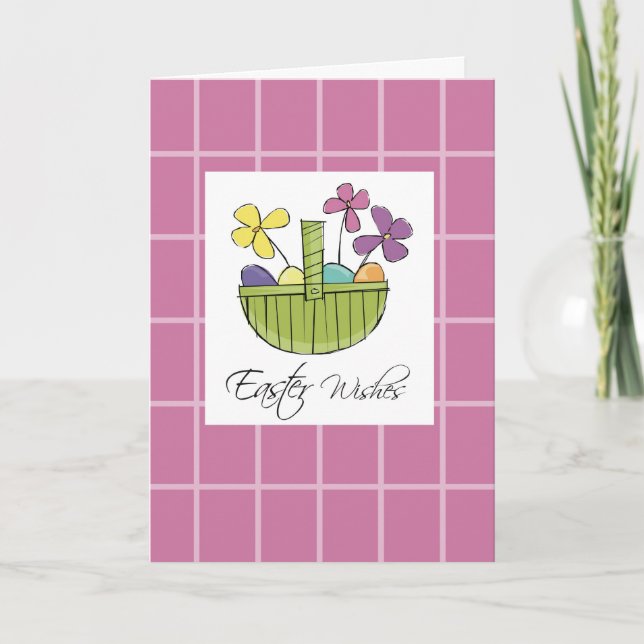 Easter Basket Wishes Holiday Card (Front)
