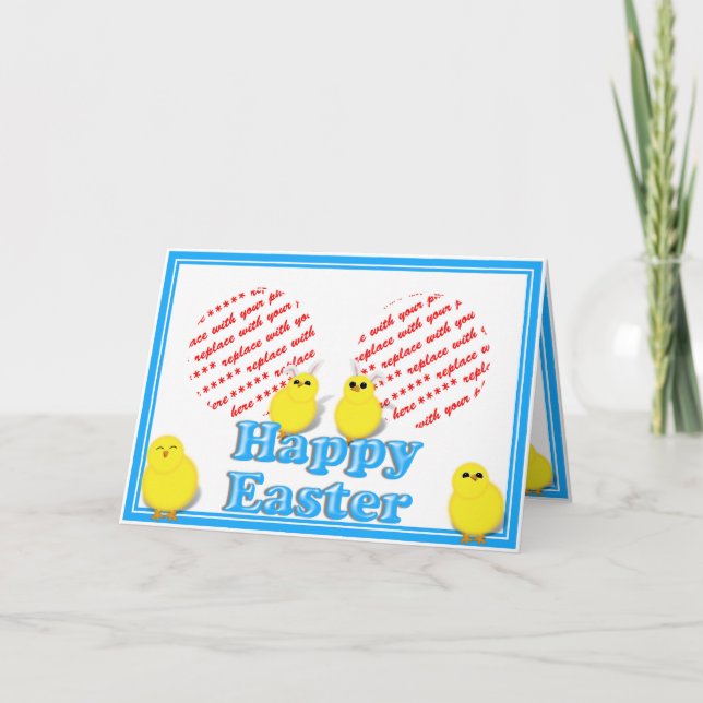 Easter Basket with Baby Chicks Photo Frame Holiday Card (Front)