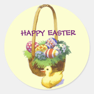 Easter Basket with Duck Sticker