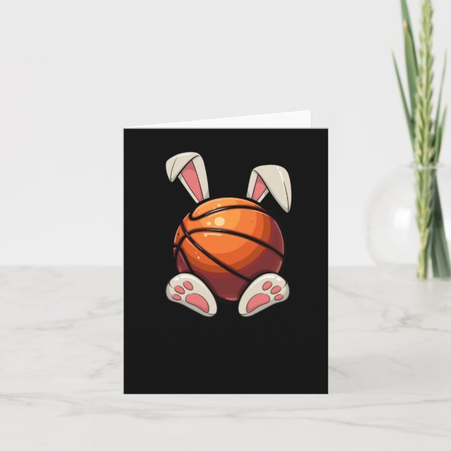 Easter Basketball Bunny Ears Kids Easter Egg Hunt  Card (Front)