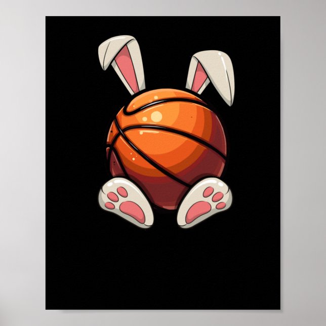 Easter Basketball Bunny Ears Kids Easter Egg Hunt  Poster (Front)