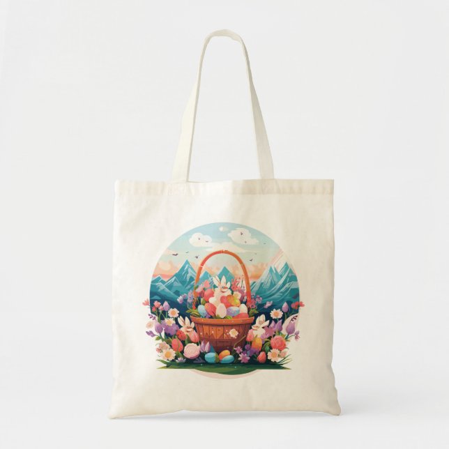 Easter basketball tote bag (Front)