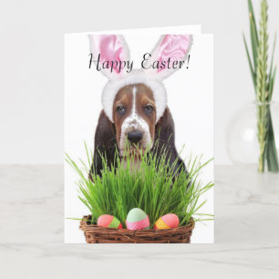 Easter Basset Hound Holiday Card