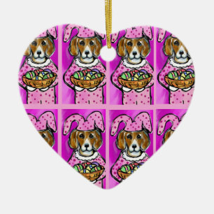 EASTER BEAGLE CERAMIC TREE DECORATION