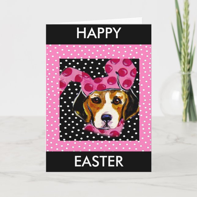 Easter Beagle Holiday Card (Front)