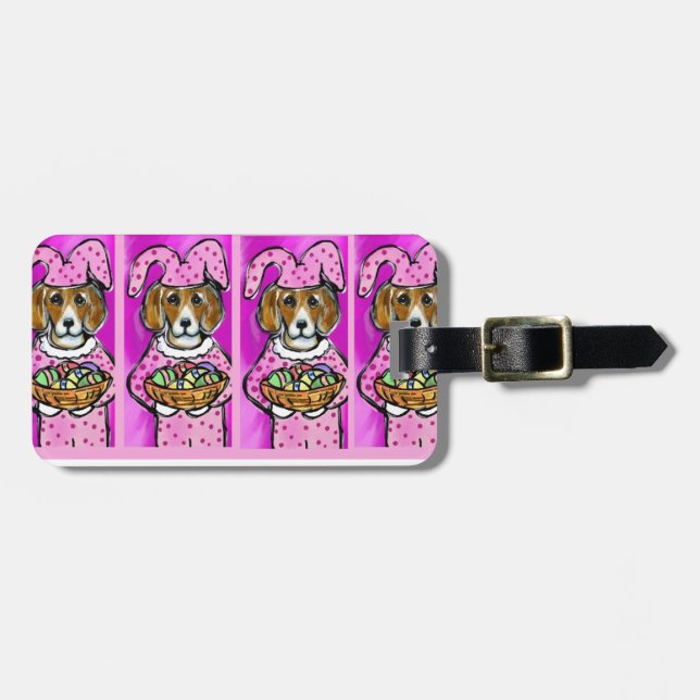 EASTER BEAGLE LUGGAGE TAG (Front Horizontal)