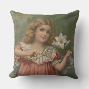 Easter Beauties, Vintage Illustration, 1898 Cushion