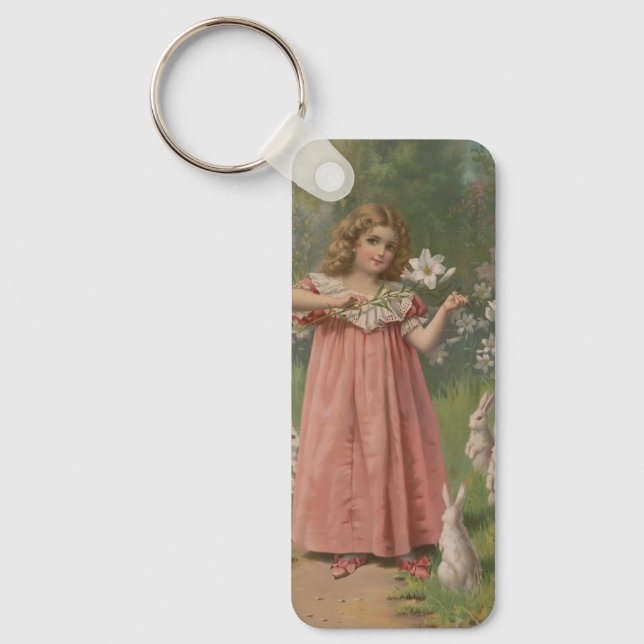 Easter Beauties, Vintage Illustration, 1898 Key Ring (Front)