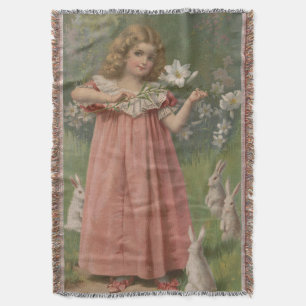 Easter Beauties, Vintage Illustration, 1898 Throw Blanket