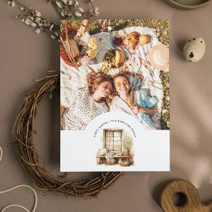 Easter Beige Photo Personalised Holiday Card