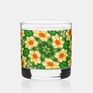 Easter Bell Flowers Pattern Whiskey Glass