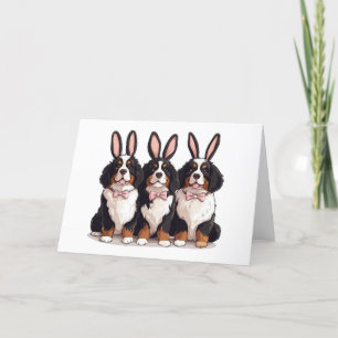 Easter Bernese Mountain Dogs Holiday Card