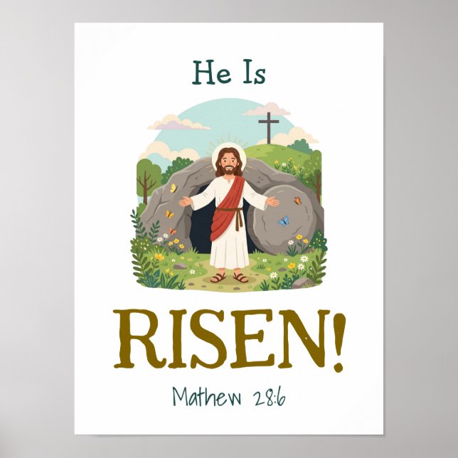 Easter Bible Verse Kids Christian Scripture Poster (Front)