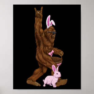 Easter Bigfoot Bunny In A Basket Is Fun For Sunday Poster