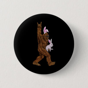 Easter Bigfoot Bunny In A Bysket Is Fun For Sunday 6 Cm Round Badge