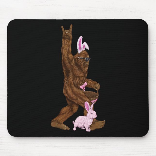 Easter Bigfoot Bunny In A Bysket Is Fun For Sunday Mouse Pad (Front)