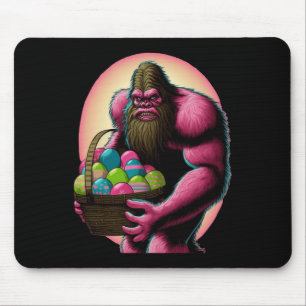 Easter Bigfoot Bunny With Easter Egg Basket Fun Fo Mouse Pad