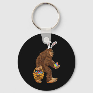 Easter Bigfoot With Egg Basket Fun Boys Kids Sasqu Key Ring
