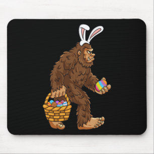 Easter Bigfoot With Egg Basket Fun Boys Kids Sasqu Mouse Pad