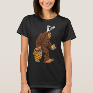 Easter Bigfoot With Egg Basket Fun Boys Kids Sasqu T-Shirt
