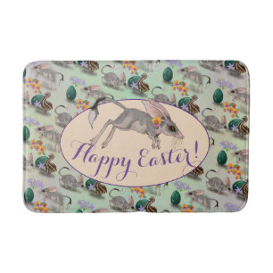 Easter Bilby & Australian Flowers  Bath Mat