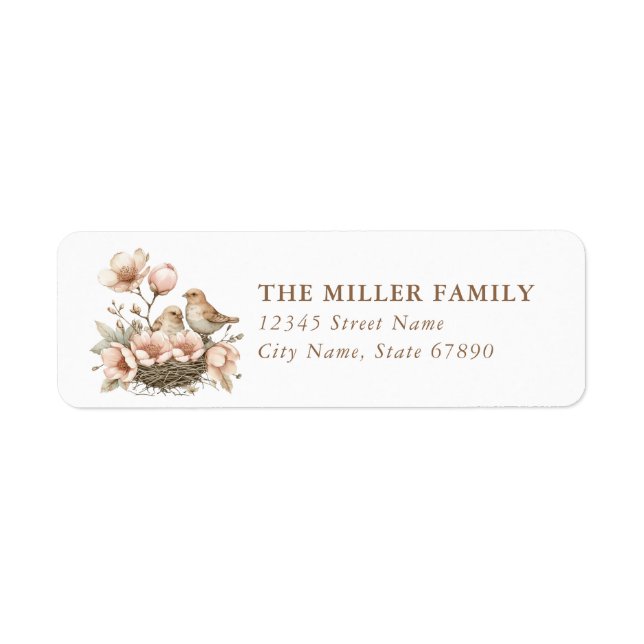 Easter Birds Return Address Labels (Front)