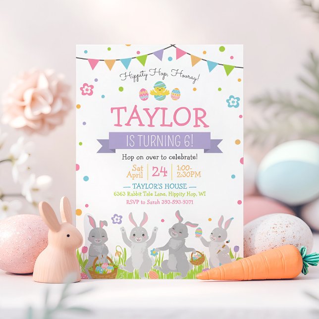Easter Birthday Invitation, Easter Bunny Invitation (Easter Birthday Invitation)
