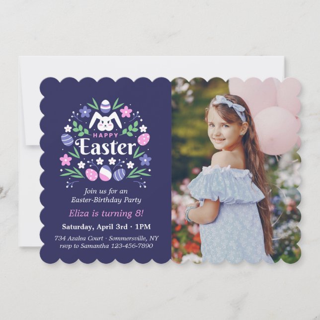 Easter Birthday Party Photo Invitation (Front)
