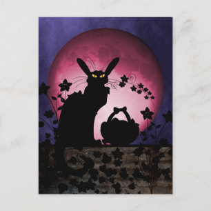 Easter Black Cat Holiday Postcard