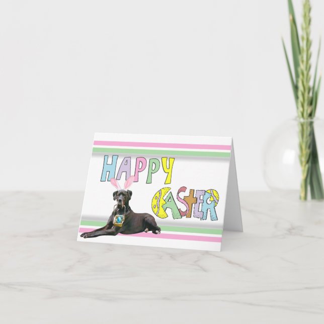 Easter Black Great Dane Holiday Card (Front)