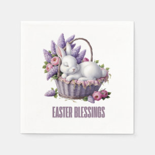 Easter Blessing – Bunny & Flower Basket Delight Napkin