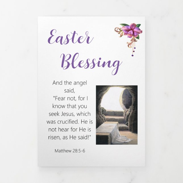 Easter Blessing Trifold Letter Fold Card (Cover)