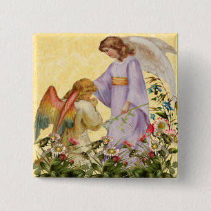 Easter Blessings Angel Button