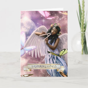 Easter Blessings.Angel with Butterflies Cards