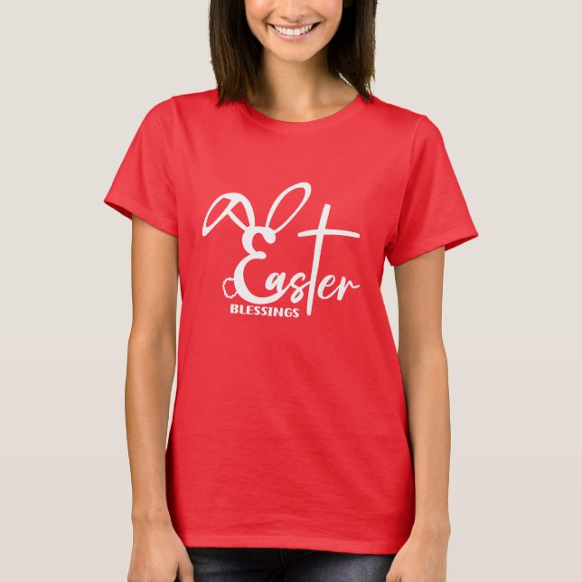 Easter Blessings Christian Happy Easter T-Shirt (Front)