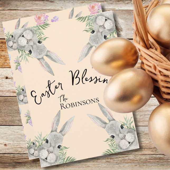 Easter Blessings Curious Grey Bunny Light Peach (Creator Uploaded)