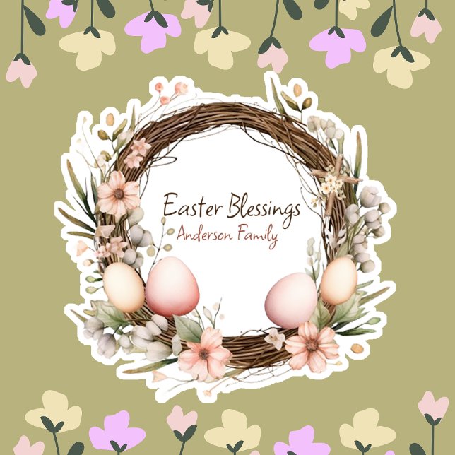 Easter Blessings Family Name Wreath Vintage (Creator Uploaded)