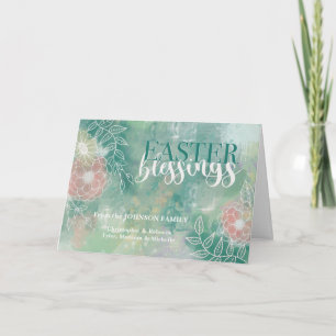 Easter Blessings from Custom Name Abstract Floral  Card
