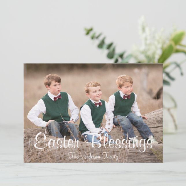Easter Blessings Holiday Card (Standing Front)