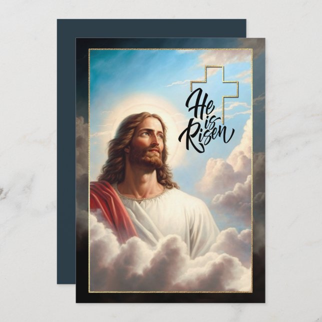 Easter Blessings. Jesus Christ Painting Holiday Card (Front/Back)