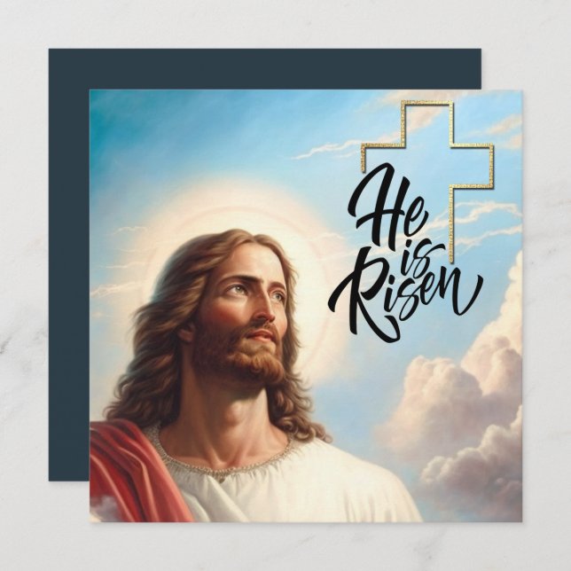 Easter Blessings. Jesus Christ Painting Holiday Card (Front/Back)