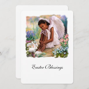 Easter Blessings. Little Afro Angel Flat Cards
