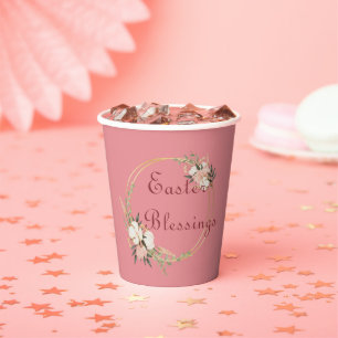 Easter Blessings Paper Cup Floral Party Supply