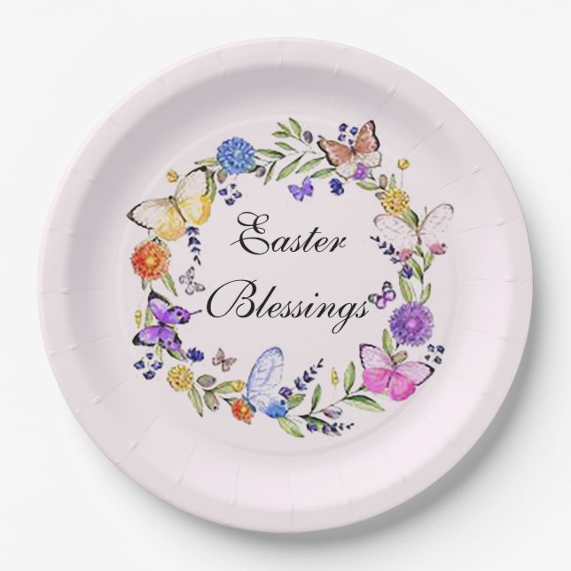 Easter Blessings Paper Plate (Front)