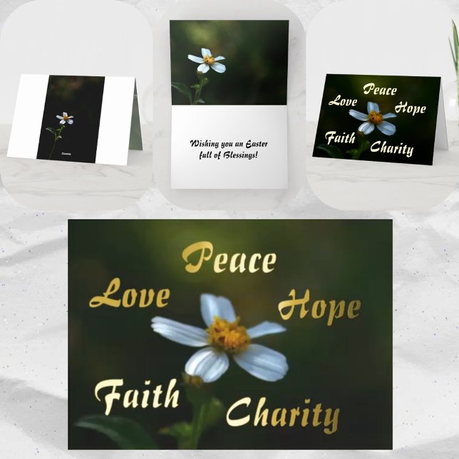 Easter Blessings Peace Love Faith Foil Greeting Card (Creator Uploaded)